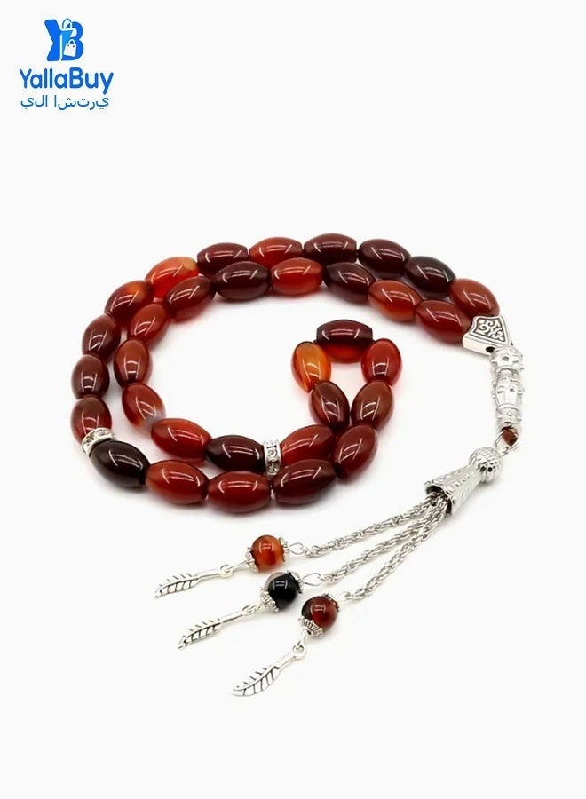 YallaBuy Original Design/ 100% Natural Agate Prayer Beadsl/Handmade Prayer Beads /Tasbih/8mm - Image 4